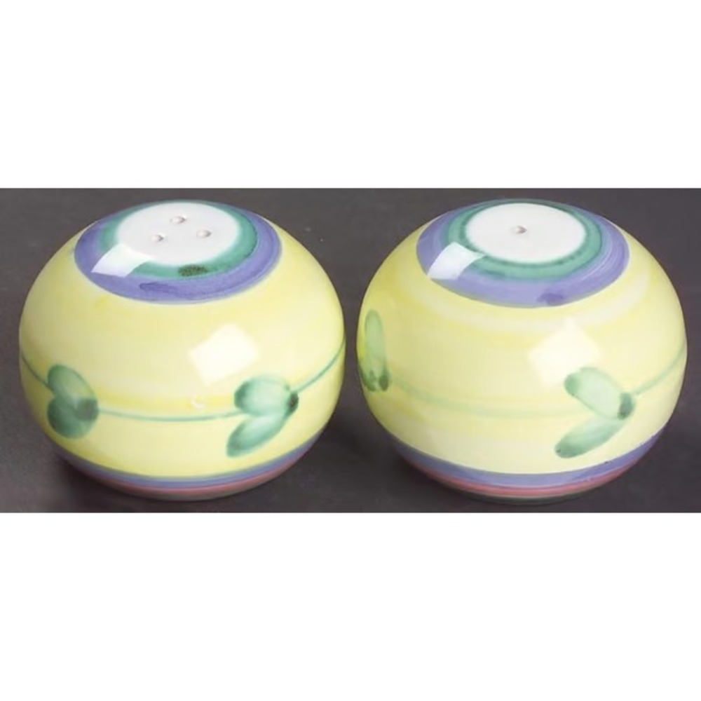 Y2K VINTAGE Caleca Carousel SALT PEPPER SHAKERS Hand Painted Italy